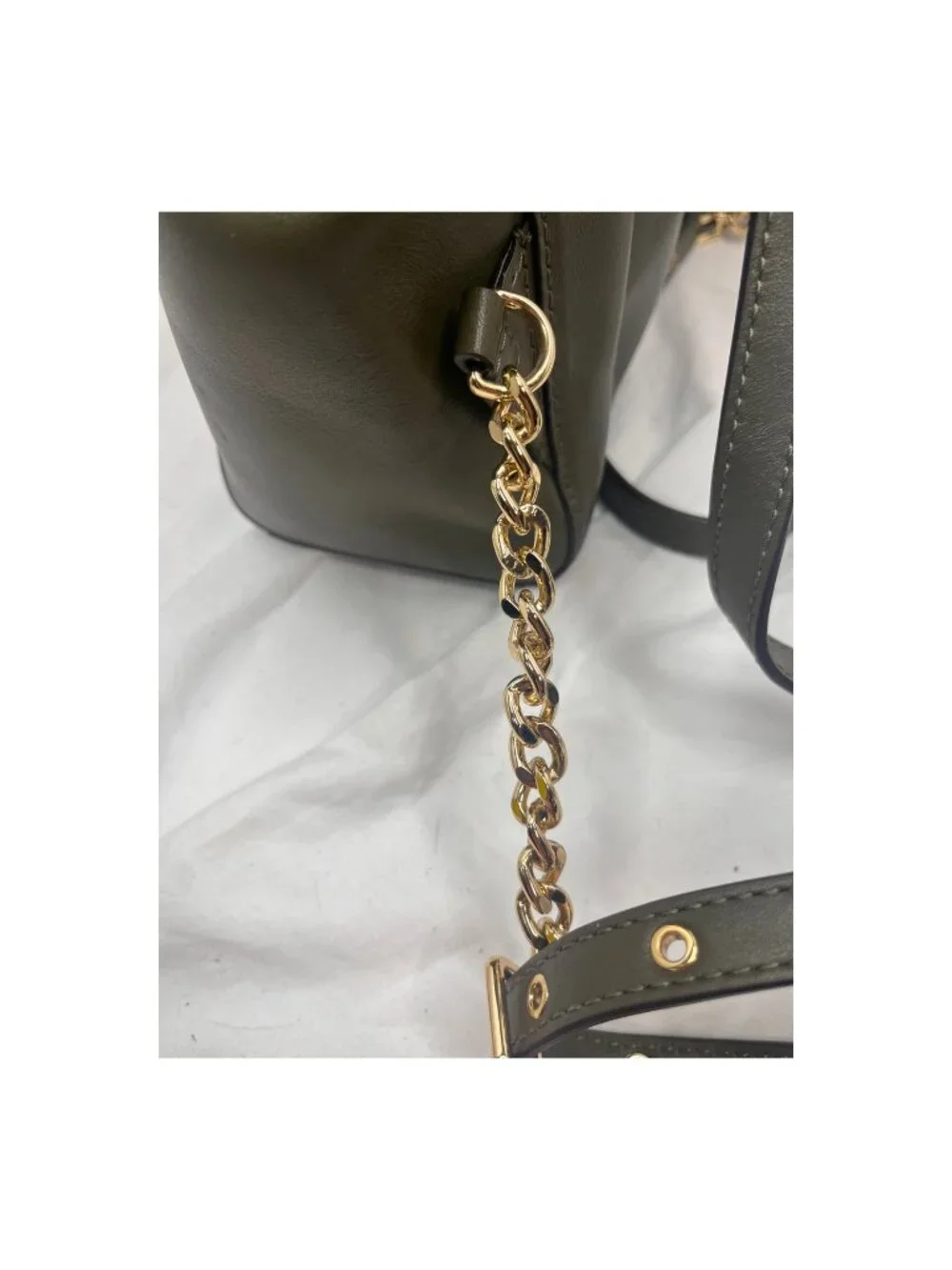 Michael Kors Whitney Studded Lamb Leather Backpack Olive Gold